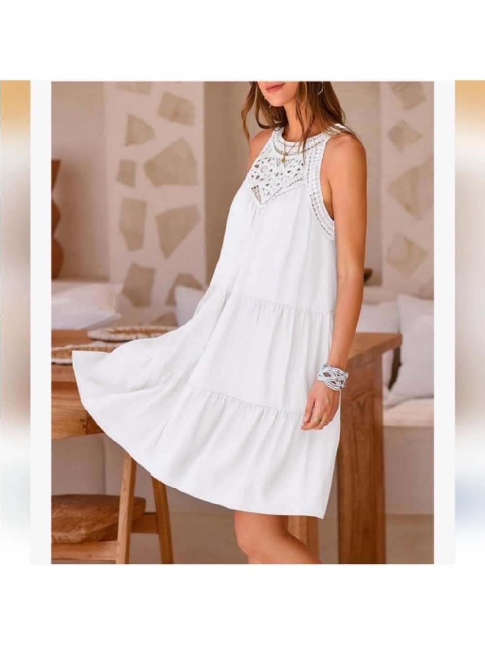 NWT BTFBM Crochet Detail
Tiered Dress Sz M